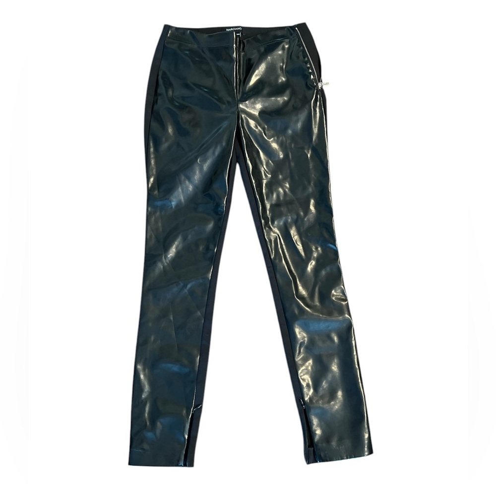 Marciano by Guess Women’s Black Leather Front Side Zip Leggings Pants Size XS